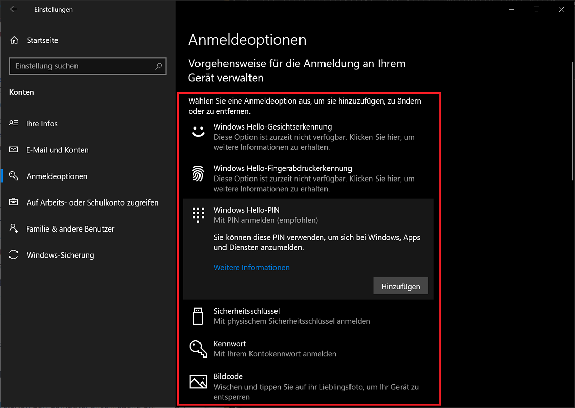 Méthode de connexion alternative