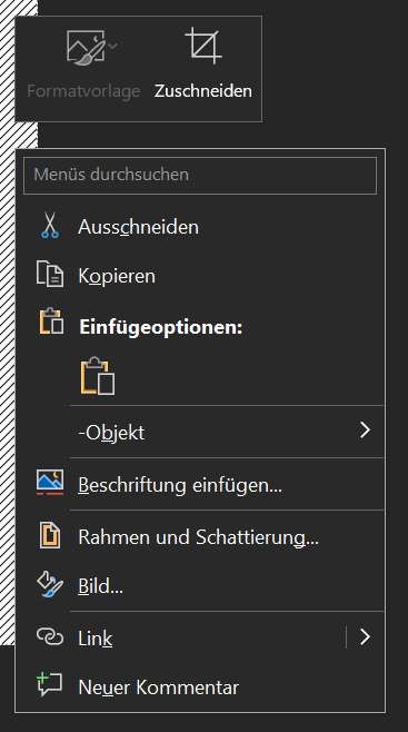 Anpassungen und Einstellungen für eine eingefügte PDF-Datei