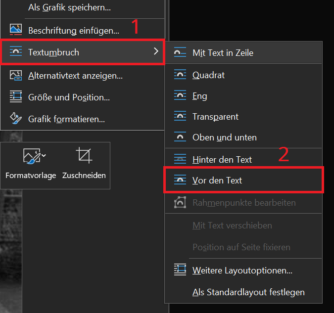 Déplacer l'image librement dans Word