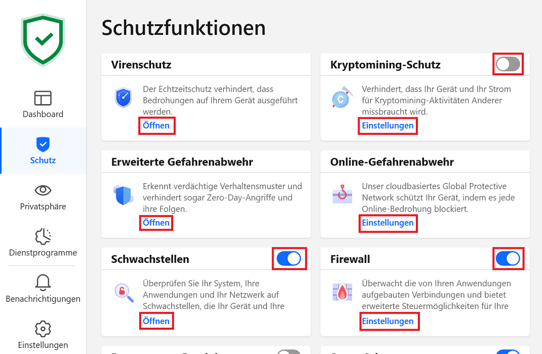 Désactiver les fonctionnalités de protection avancées dans Bitdefender