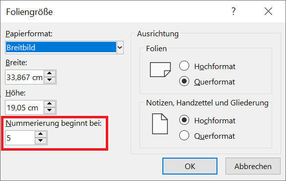 Commencez la numérotation des diapositives dans PowerPoint avec un numéro spécifique