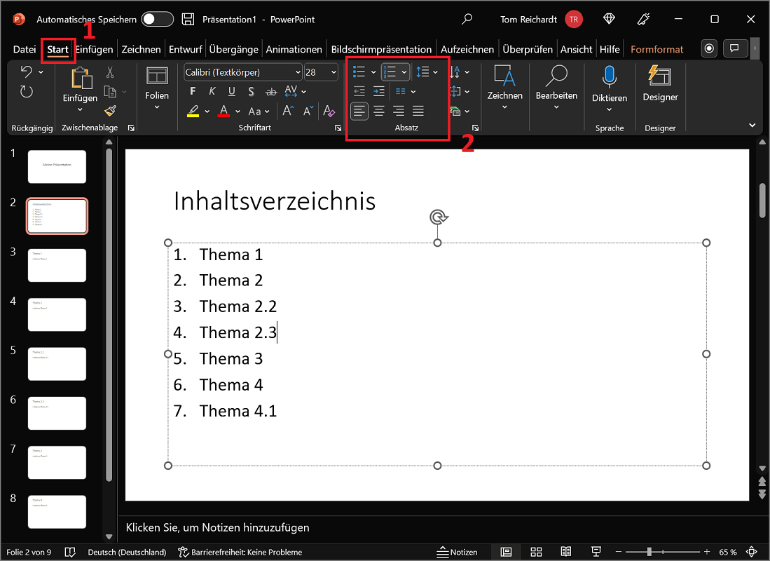 Ajouter une numérotation ou des puces dans PowerPoint