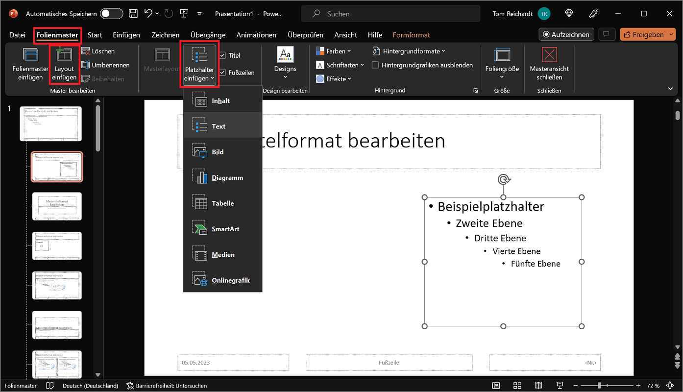 Insérez une mise en page dans PowerPoint et concevez-la individuellement