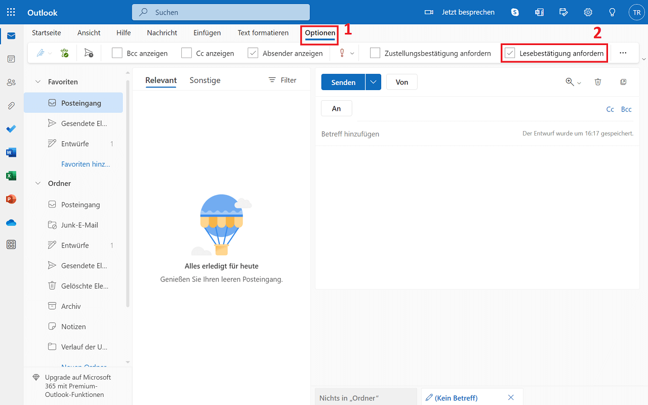 Activer les confirmations de lecture dans Outlook pour le Web