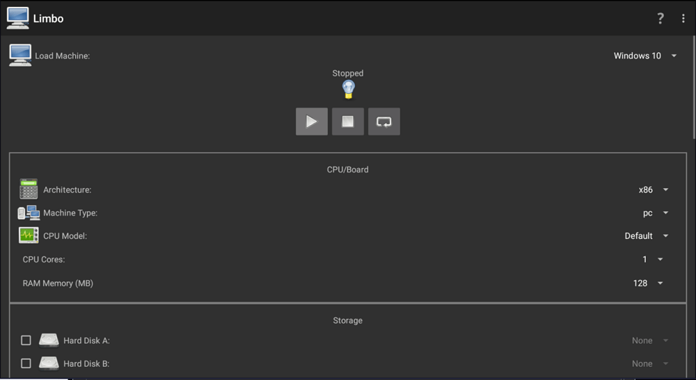 L'application Limbo comme émulateur PC pour Windows 10