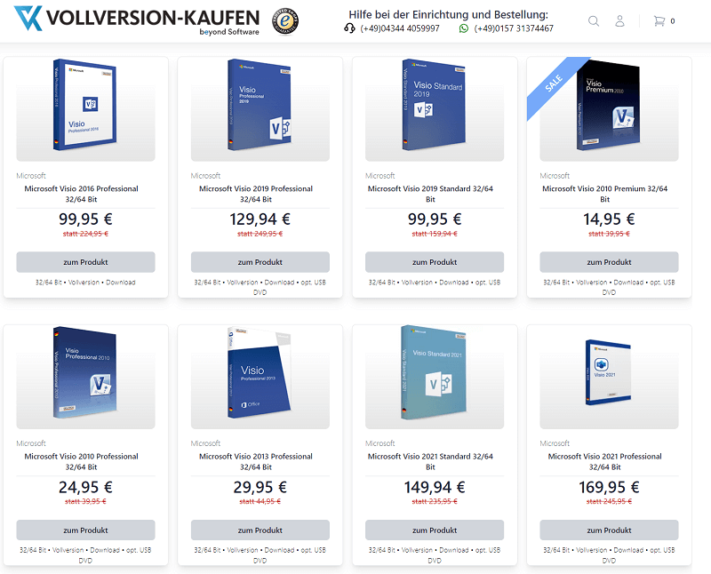Versions de Microsoft Visio Pro