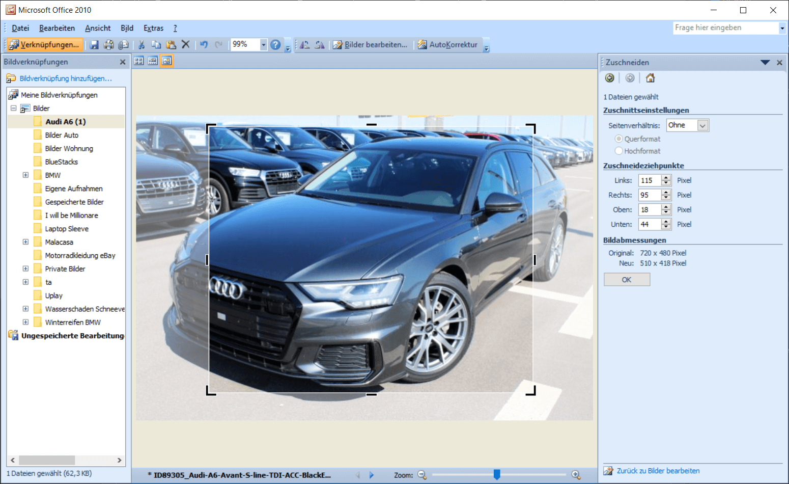 Édition d'images rapide et facile comme le recadrage avec Office Picture Manager