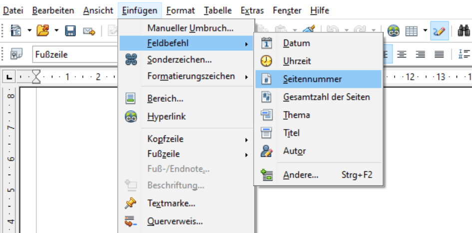 Seitenzahlen in OpenOffice einf&uuml;gen