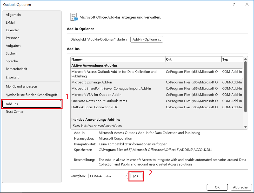 Démarrez Outlook en mode sans échec et désactivez les compléments