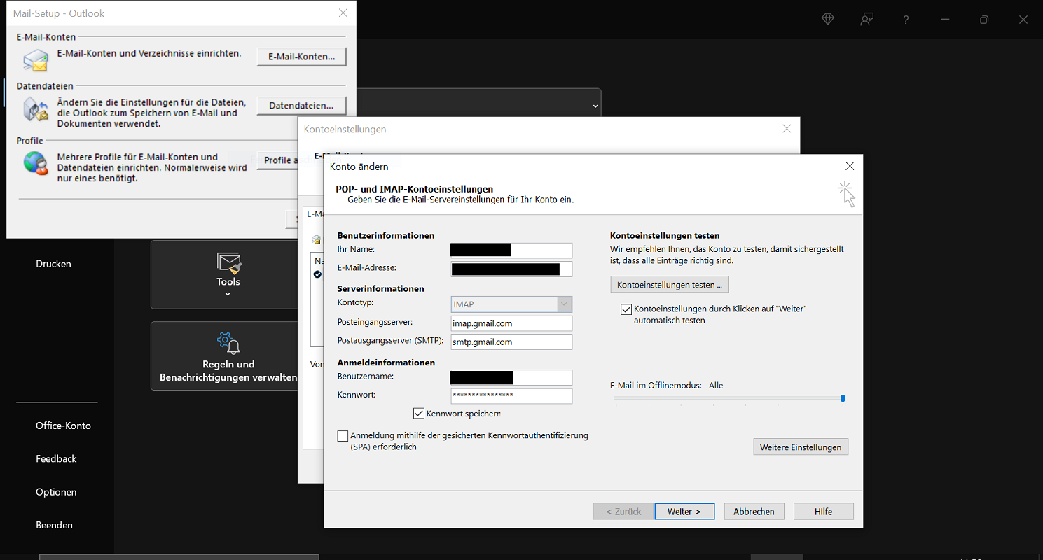 Changer le mot de passe dans Outlook