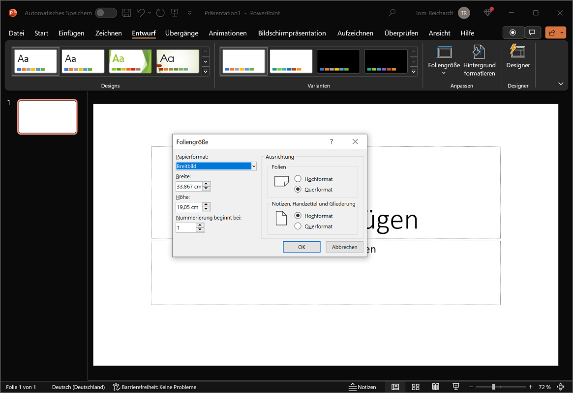Créer et enregistrer un format personnalisé dans PowerPoint