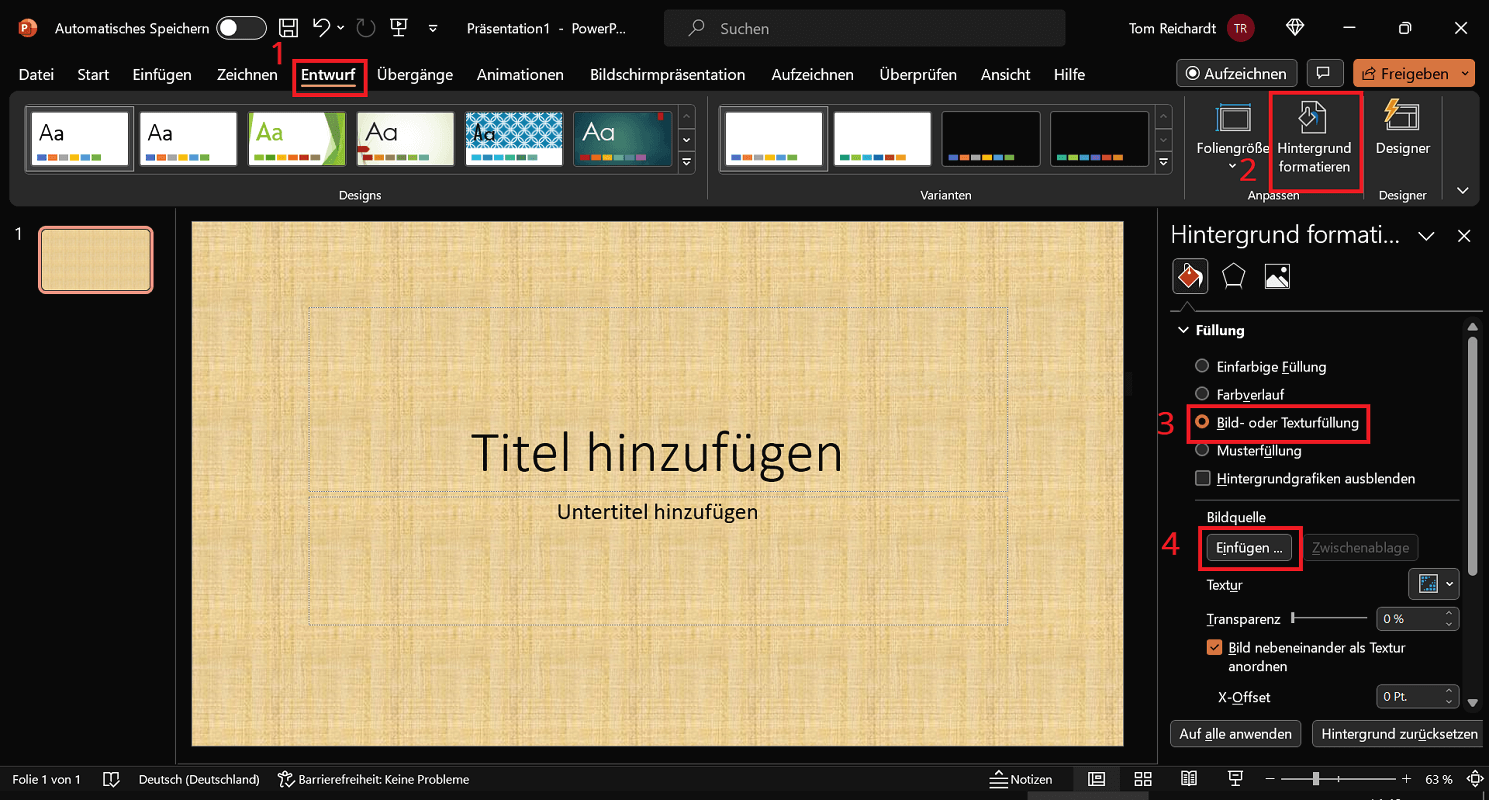 PowerPoint : Insérer une image comme arrière-plan