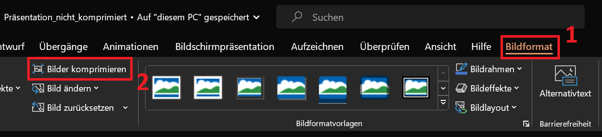 Compresser une seule image dans PowerPoint