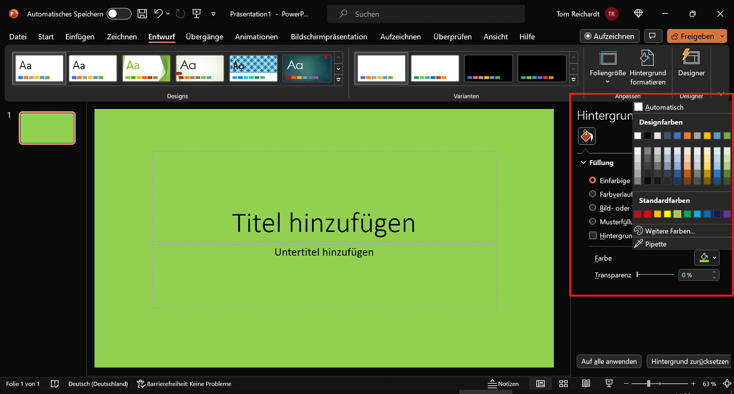 PowerPoint : changer la couleur d’arrière-plan