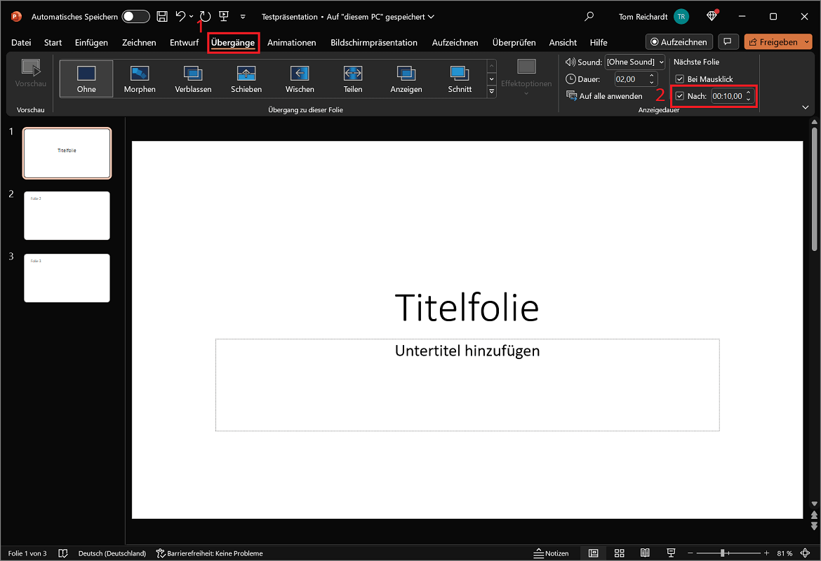 Présentation PowerPoint en lecture automatique