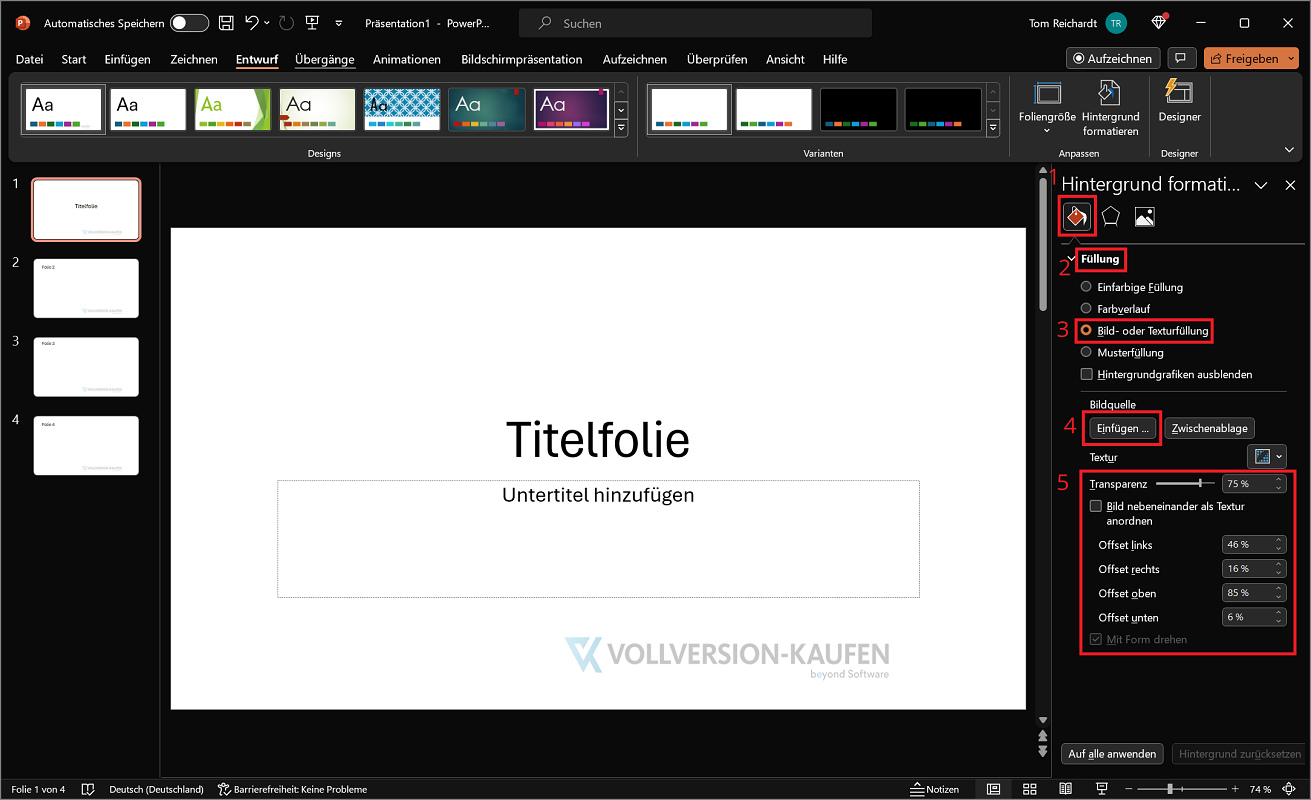Insérer un filigrane dans PowerPoint