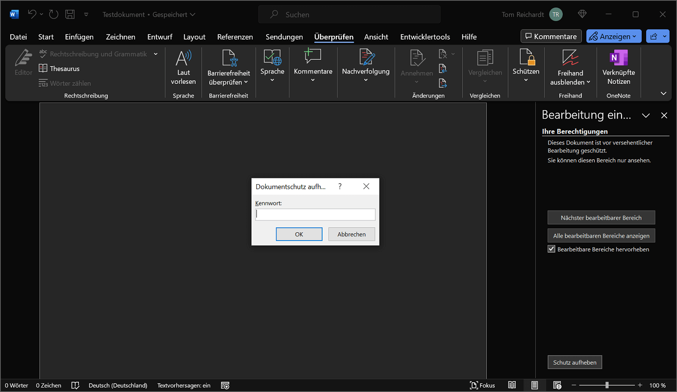 Supprimer la protection en écriture dans Word