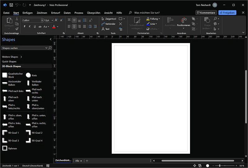 Interface utilisateur Visio Pro