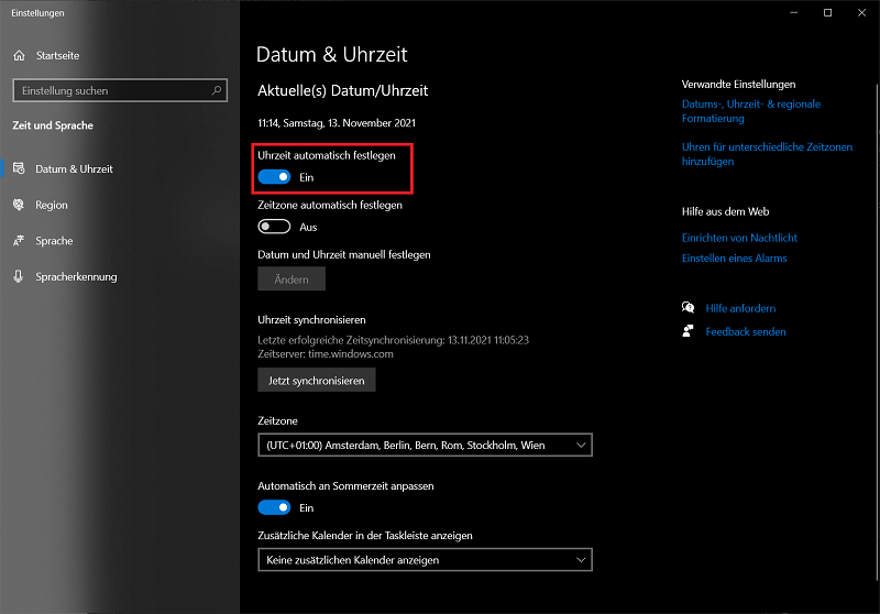 Windows 10-définir-la-date-heure-automatiquement