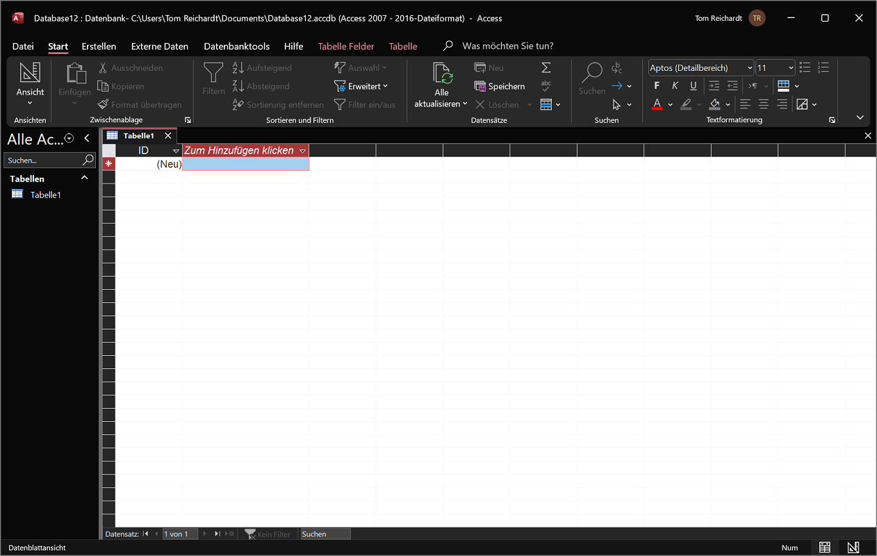 Interface utilisateur d'accès Windows
