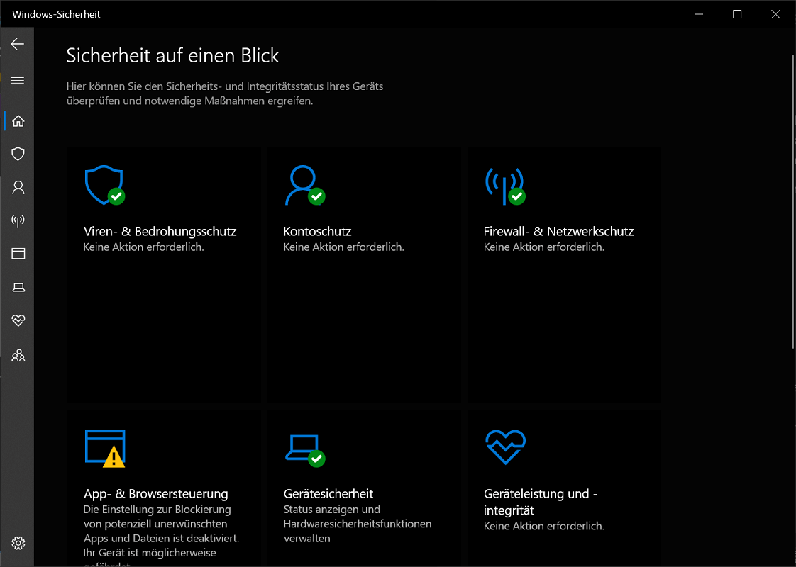 Centre de sécurité Windows Defender