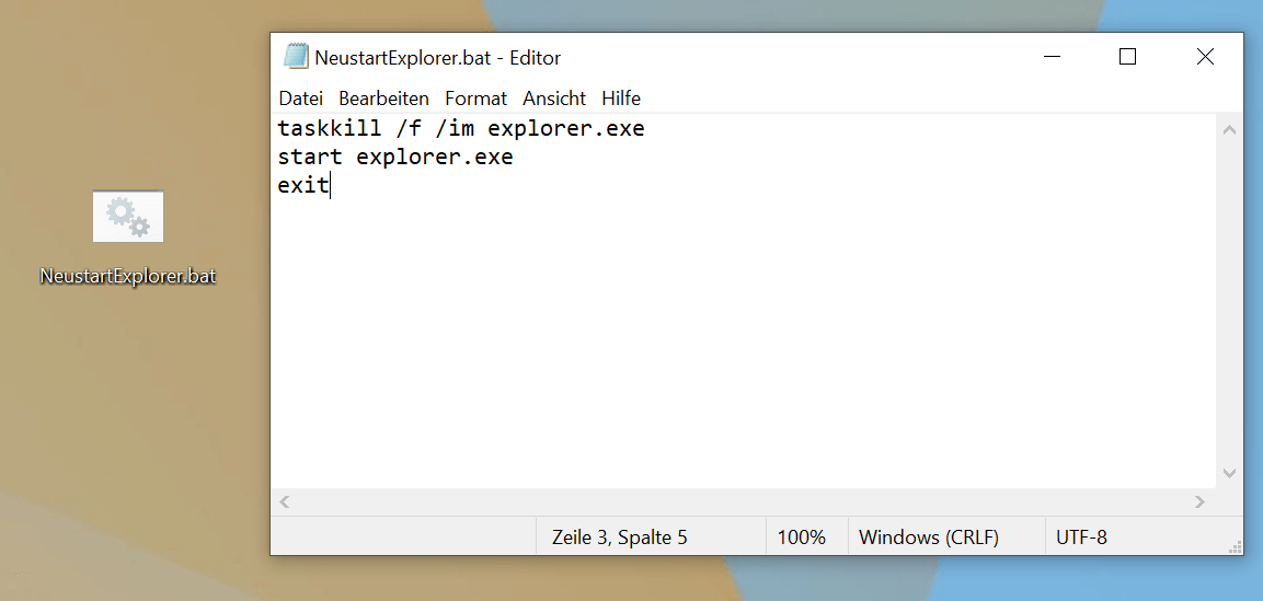 Fichier batch pour un redémarrage plus rapide de l'Explorateur Windows