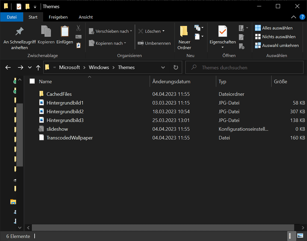 Dossier de fonds d'écran Windows