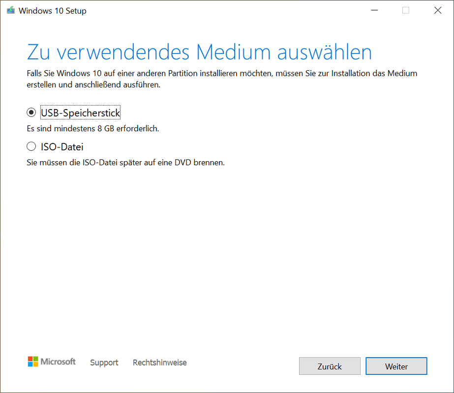 Créez une clé USB amorçable à l'aide de l'outil de création Windows Media