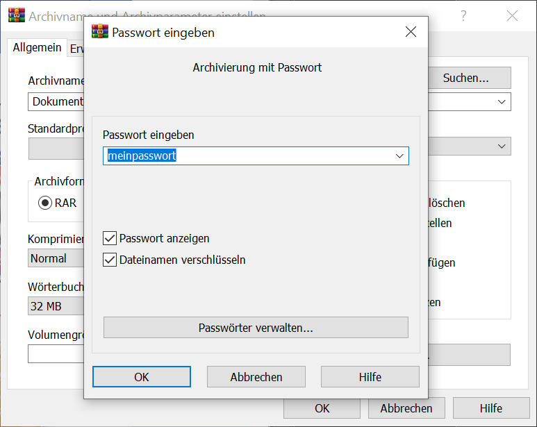 Protégez les dossiers Windows avec WinRAR