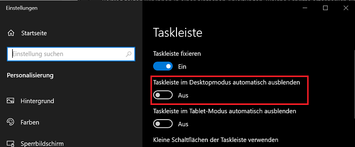 Masquer automatiquement la barre des tâches Windows