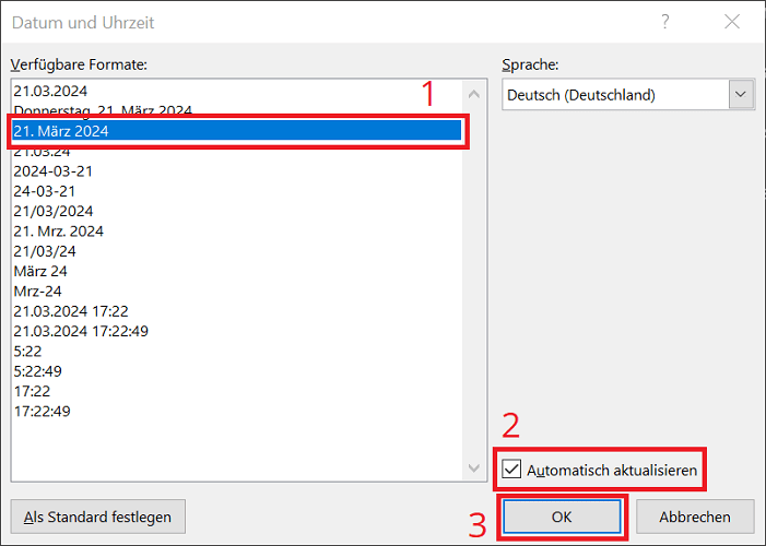 Word : insérer automatiquement la date actuelle