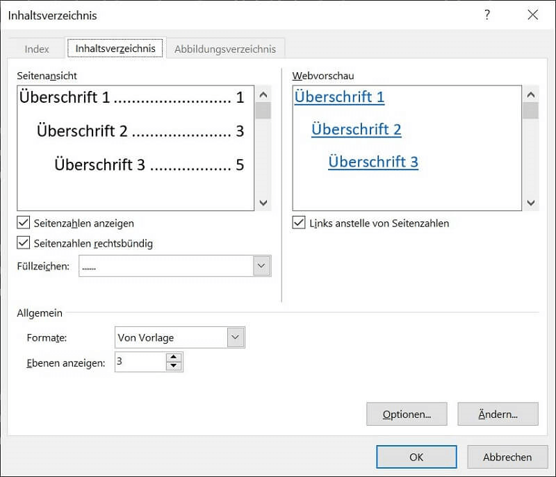 Formater la table des matières dans Word