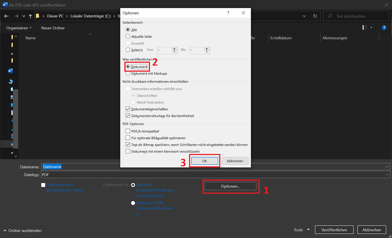 Masquer les commentaires Word dans un PDF