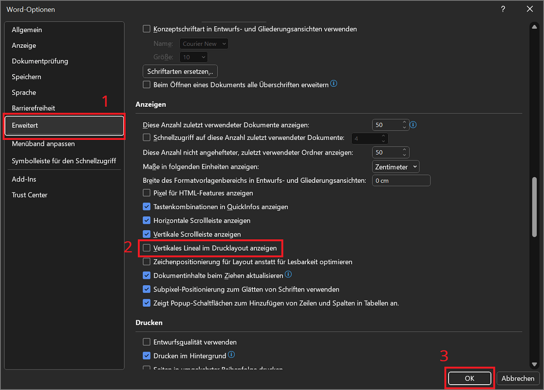 Afficher et masquer la règle verticale dans Word