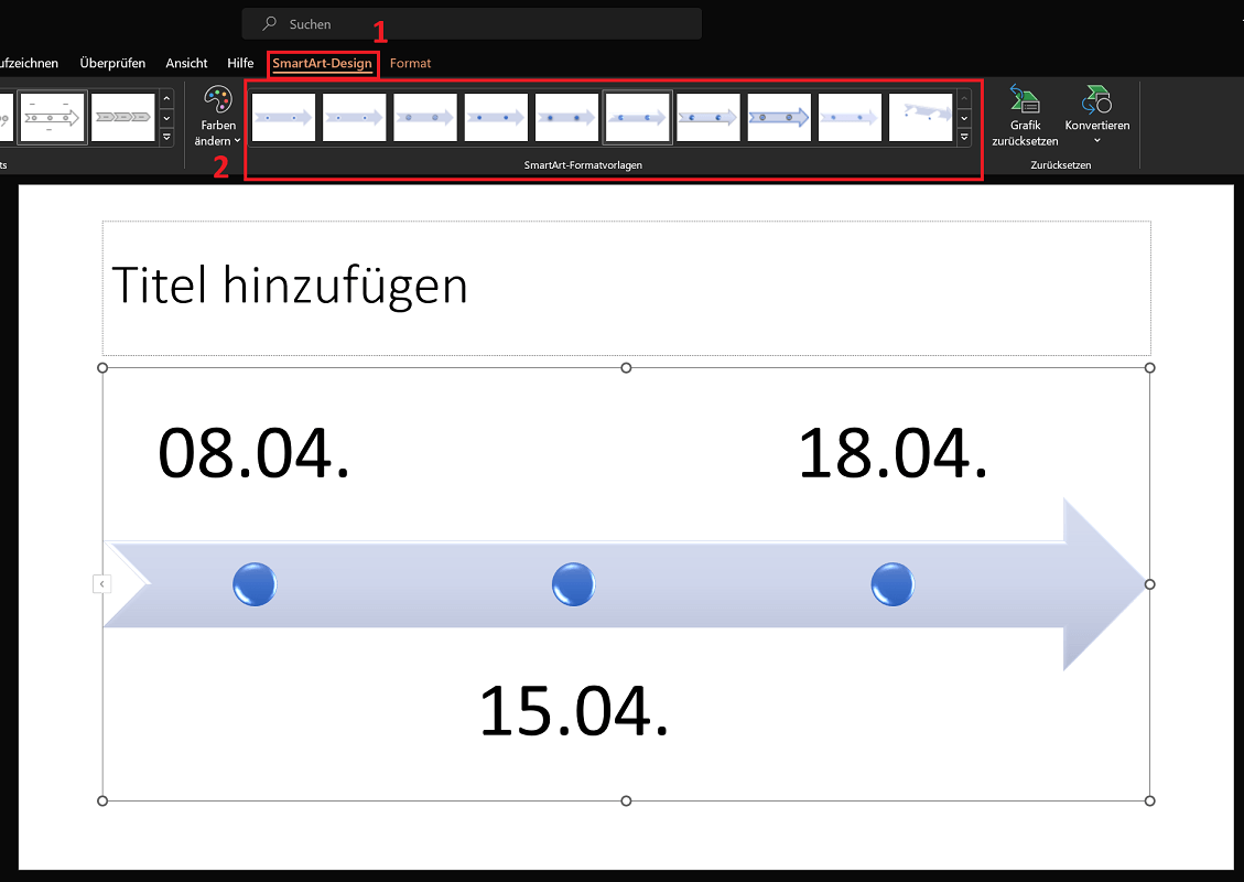 Modèles de chronologie dans PowerPoint