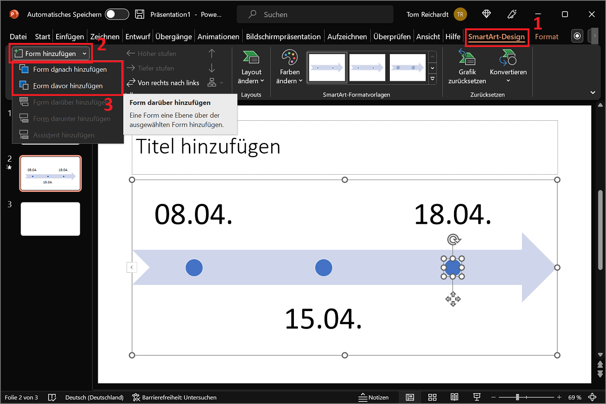 Ajouter plus de points et de dates dans une chronologie