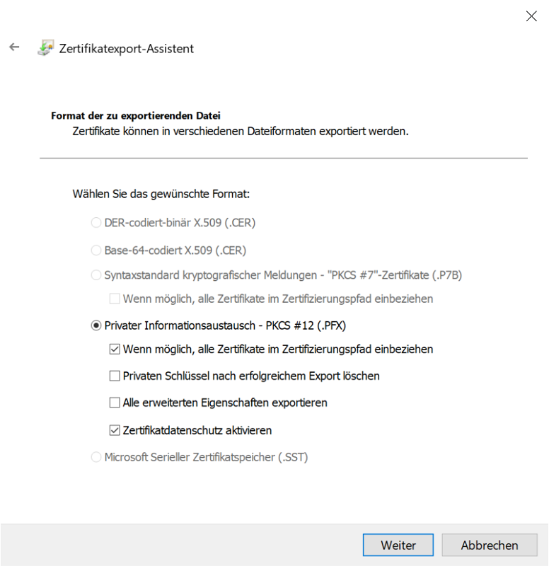 Assistant d'importation de certificat