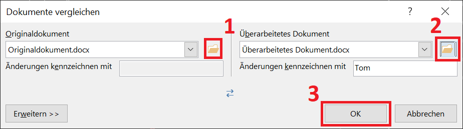 Comparez deux documents Word