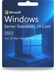 Windows Server 2022 Standard | 24 Core + 50 CAL utilisateur + 5 CAL RDS