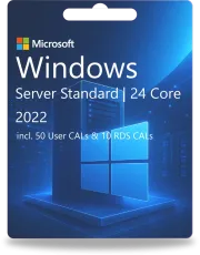 Windows Server 2022 Standard | 24 Core + 50 CAL utilisateur + 10 CAL RDS