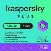 Kaspersky Plus | 5 appareils | 1 an