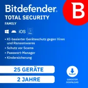 Bitdefender Total Security Family | 25 appareils | 2 ans