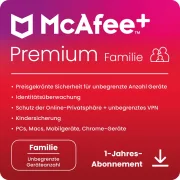 McAfee+ Premium Family | 6 utilisateurs | 1 an