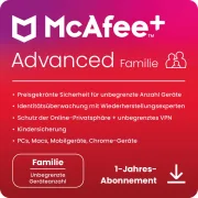 McAfee+ Advanced Family | 6 utilisateurs | 1 an
