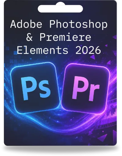 Adobe Photoshop &amp; Premiere Elements 2026 | 1 utilisateur | 3 ans