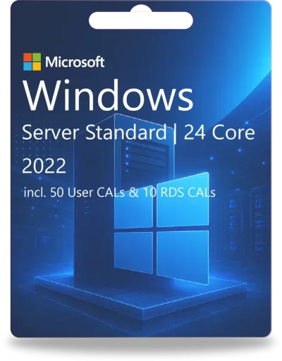 Windows Server 2022 Standard | 24 Core + 50 CAL utilisateur + 10 CAL RDS