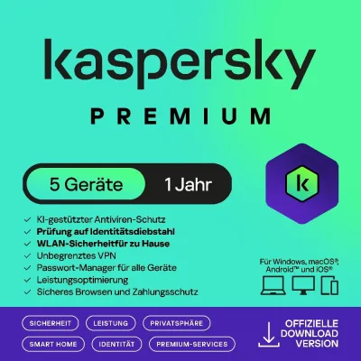 Kaspersky Premium | 5 appareils | 1 an