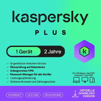 Kaspersky Plus | 1 appareil | 2 ans