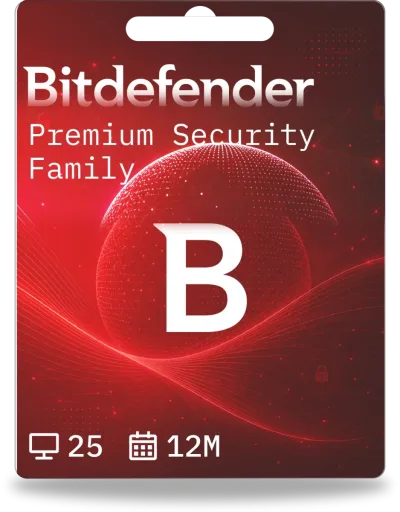 Bitdefender Premium Security Family | 25 appareils | 1 an