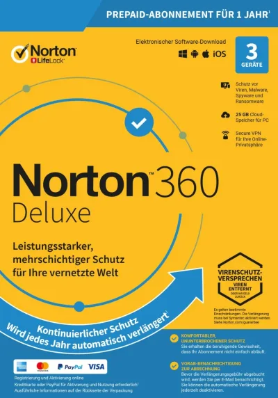 Norton 360 Deluxe | 3 appareils | 1 an